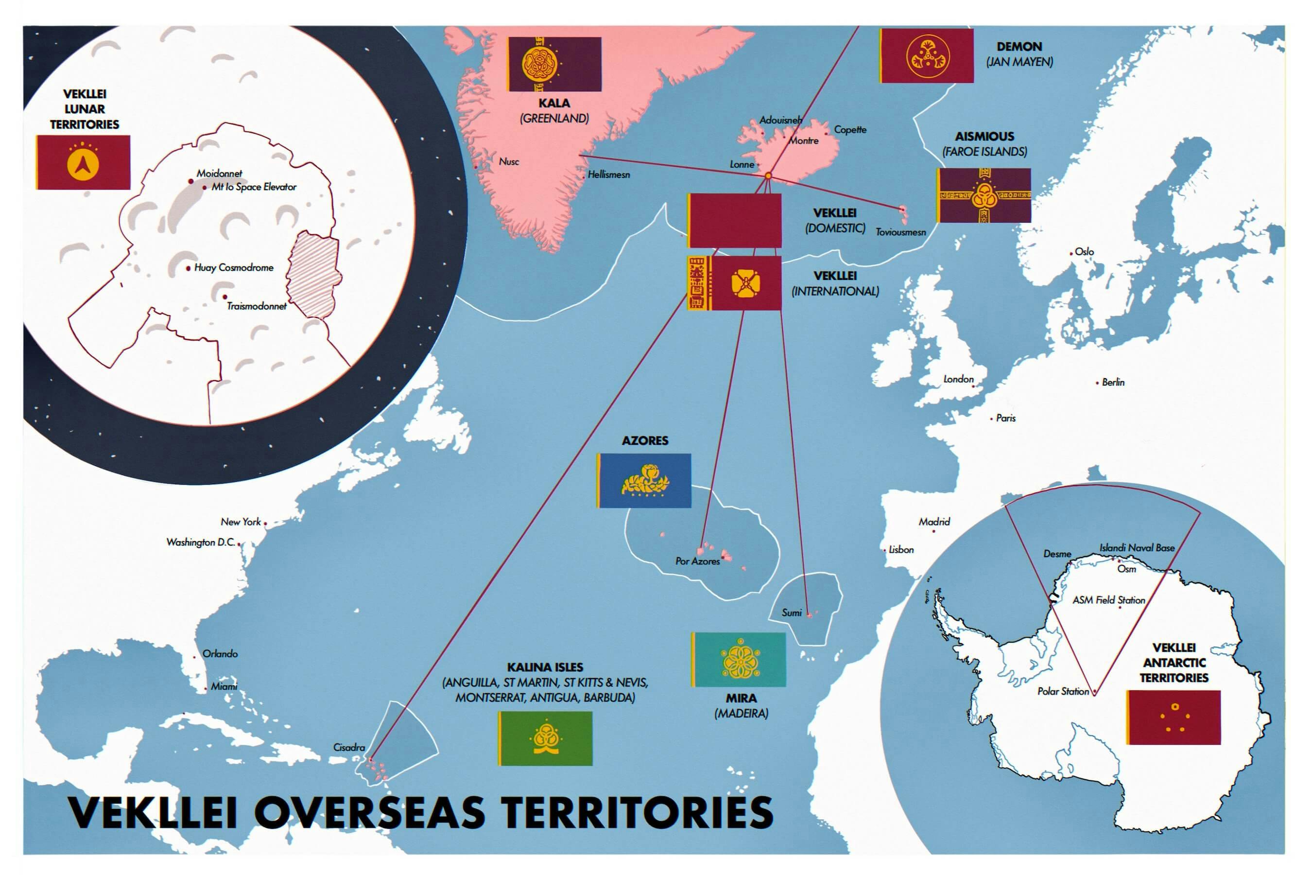A map of Commonwealth overseas territories